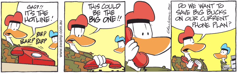 Army Sergeant hears phone ringing on the red phone so this is very important call. Swamp Cartoon - Phone Call on HotlineMarch 15, 2021