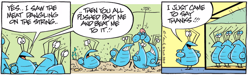 Temptation got the better of the crayfish and they all ended up being caught. Swamp Cartoon - Temptation Beat ThemFebruary 8, 2025