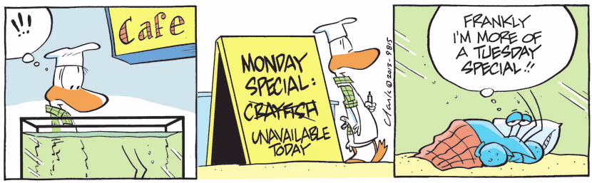 Swamp Cartoon - Bob the Crayfish Monday ComicJuly 14, 2014