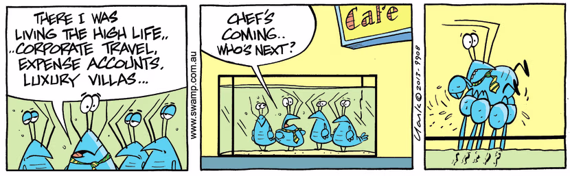Swamp Cartoon - Crayfish High Life comicJune 26, 2013