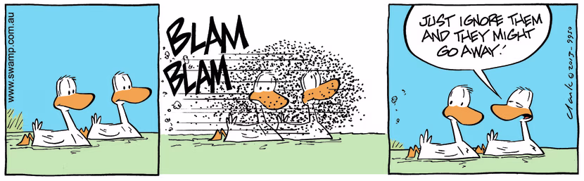 Swamp Cartoon - Just Minding Our Own Business ComicAugust 14, 2013