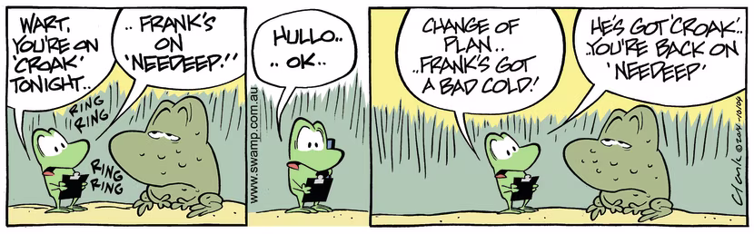 Swamp Cartoon - Wart on Croak ComicFebruary 12, 2014