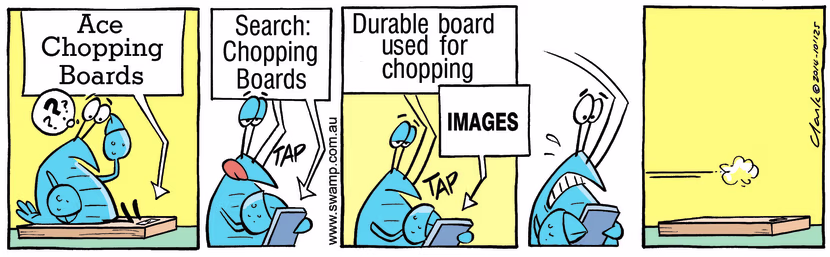 Swamp Cartoon - Bob the Crayfish Ace Chopping Board ComicMarch 8, 2014