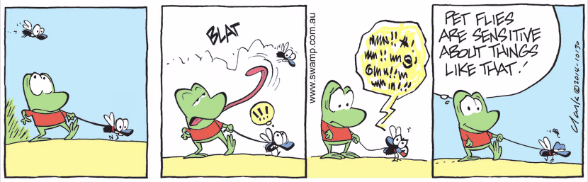 Swamp Cartoon - Mort Frog Pet Fly ComicMarch 14, 2014