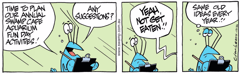 Swamp Cartoon - Bob the Crayfish Activities ComicMarch 19, 2014