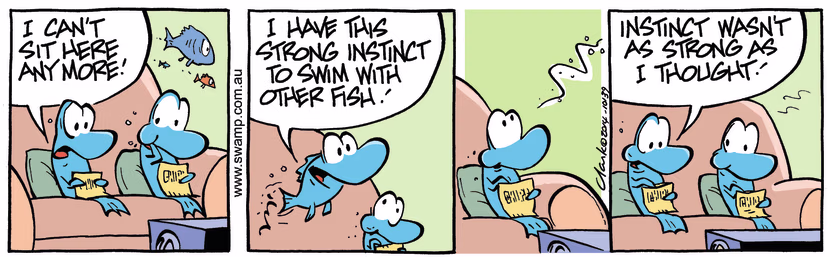 Swamp Cartoon - Swamp Fish Natural Instincts ComicMarch 25, 2014
