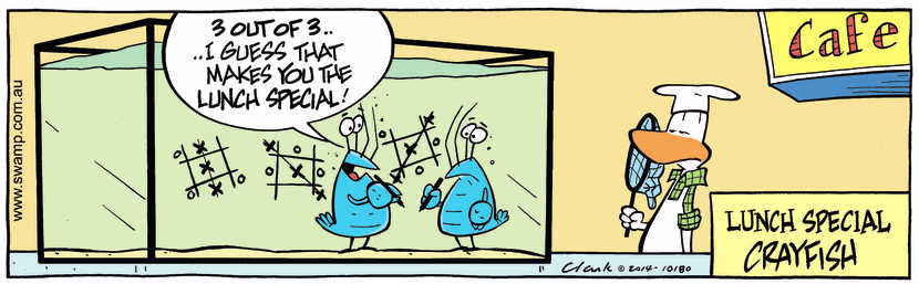 Swamp Cartoon - Bob the Crayfish Lunch Special ComicMay 13, 2014