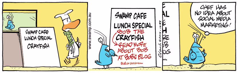 Swamp Cartoon - Bob the Crayfish Blog ComicMay 16, 2014