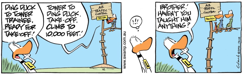 Swamp Cartoon - Ding Duck Take-off ComicJune 16, 2014