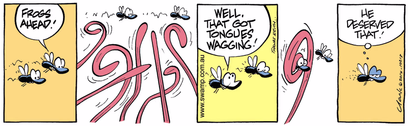 Swamp Cartoon - Frogs Eat Flies ComicJuly 8, 2014