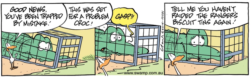 Swamp Cartoon - Old Man Croc Biscuits ComicAugust 16, 2014