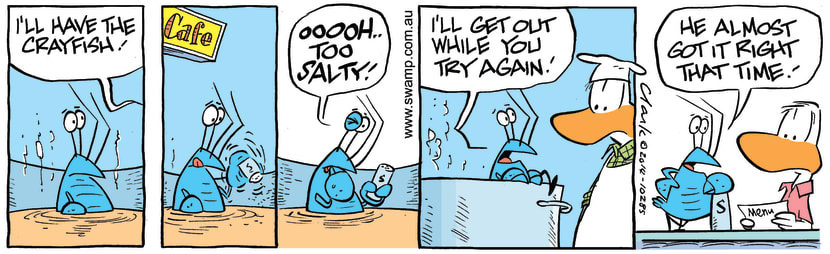 Swamp Cartoon - Bob the Crayfish Salty ComicDecember 5, 2014