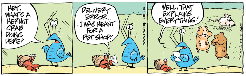 Swamp Cartoon - Bob Crayfish Hermit Crab ComicDecember 8, 2014