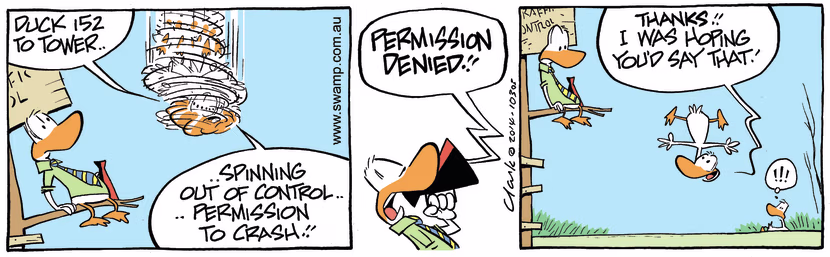 Swamp Cartoon - Air Traffic Control Permission ComicJanuary 6, 2015