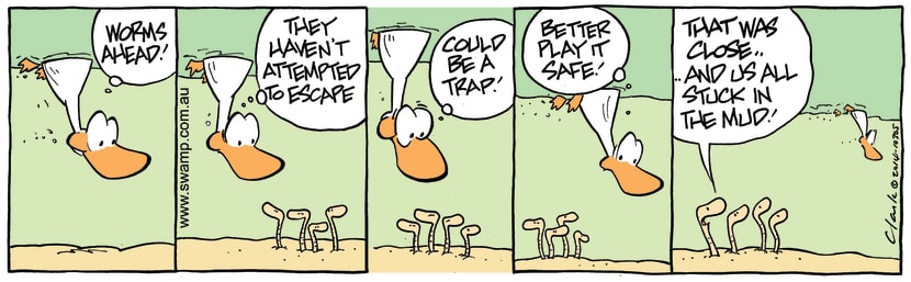 Swamp Cartoon - Swamp Duck Worms ComicJanuary 8, 2015