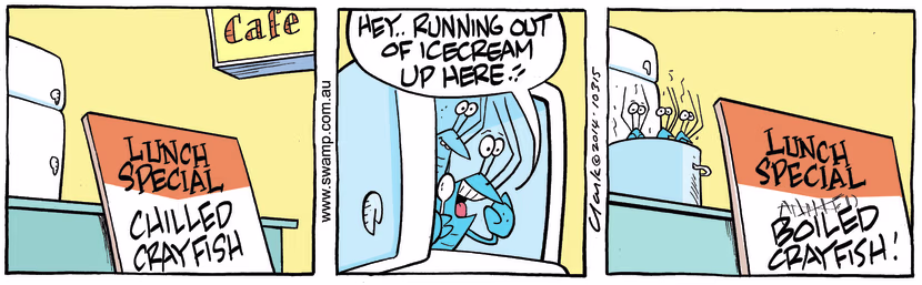 Swamp Cartoon - Bob Crayfish Chilled ComicJanuary 20, 2015