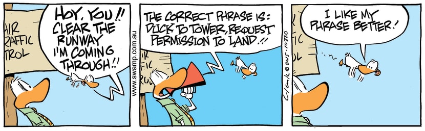 Swamp Cartoon - Air Traffic Control Runway ComicJanuary 26, 2015