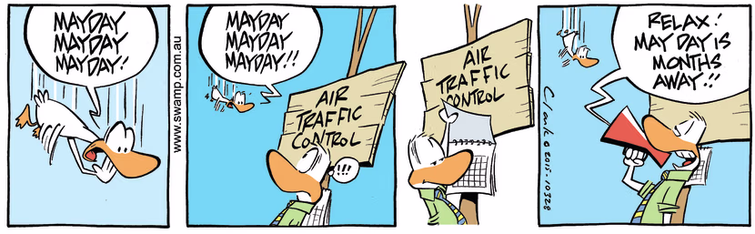 Swamp Cartoon - Mayday Mayday ComicFebruary 4, 2015