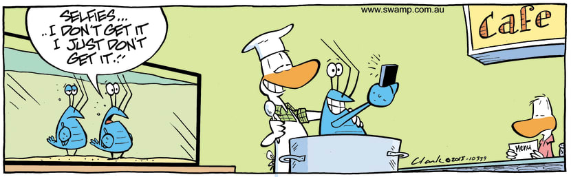 Swamp Cartoon - Bob Crayfish Selfie ComicFebruary 17, 2015