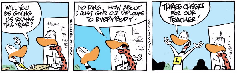 Swamp Cartoon - Ding Duck Exams ComicMarch 13, 2015