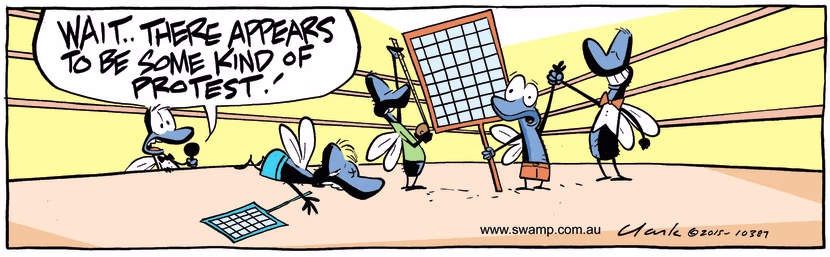Swamp Cartoon - Swamp Flies Boxing Match ComicApril 14, 2015