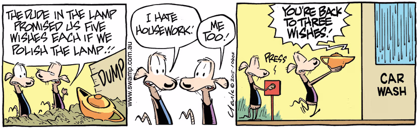 Swamp Cartoon - Swamp Rats Housework ComicMay 5, 2015