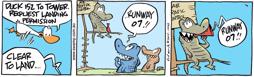 Swamp Cartoon - Air Traffic Control Croc ComicMay 20, 2015