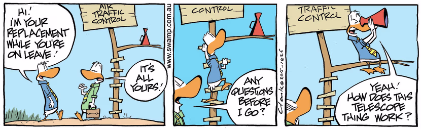 Swamp Cartoon - Air Traffic Control Replacement ComicMay 30, 2015