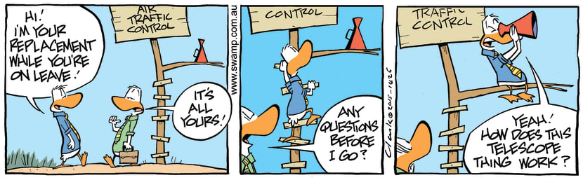 Swamp Cartoon - Air Traffic Control Replacement ComicMay 30, 2015