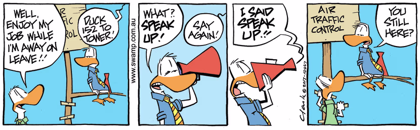 Swamp Cartoon - Air Traffic Controller Worried ComicJune 1, 2015