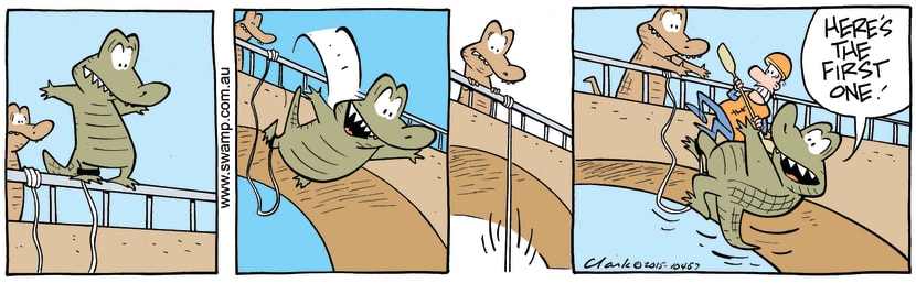 Swamp Cartoon - Chompers Crocodile Bungy Jumping ComicJuly 17, 2015