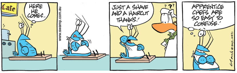 Swamp Cartoon - Bob Crayfish Confuses Chef ComicJuly 22, 2015