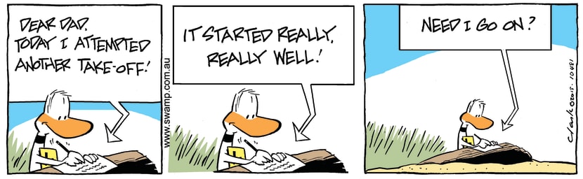 Swamp Cartoon - Ding Duck Dear Dad ComicAugust 3, 2015