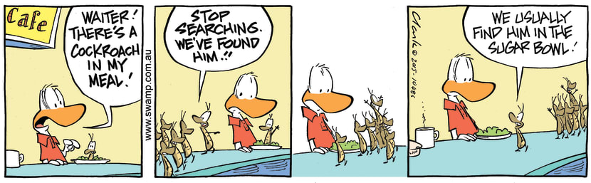 Swamp Cartoon - Cockroach in Meal ComicAugust 8, 2015