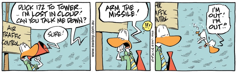 Swamp Cartoon - Air Traffic Controller Missile ComicAugust 14, 2015