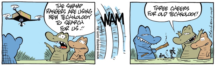 Swamp Cartoon - Rogue Crocodiles Drone ComicAugust 22, 2015