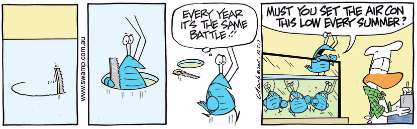 Swamp Cartoon - Bob Crayfish Cold ComicSeptember 14, 2015