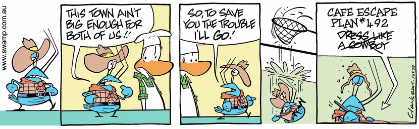 Swamp Cartoon - Bob Crayfish Cowboy ComicOctober 8, 2015