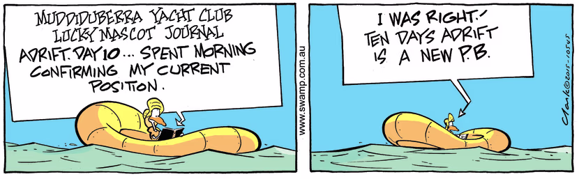 Swamp Cartoon - Mascot Adrift 10 Days ComicOctober 16, 2015