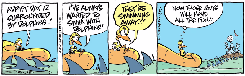 Swamp Cartoon - Lucky Mascot Sharks ComicOctober 21, 2015