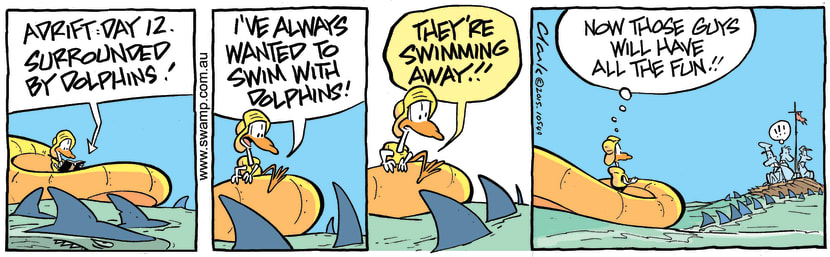 Swamp Cartoon - Lucky Mascot Sharks ComicOctober 21, 2015