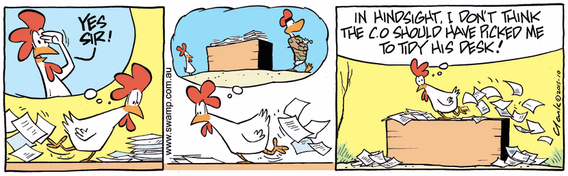 Swamp Cartoon - Carrier Pigeon Tidy ComicOctober 24, 2015