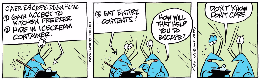 Swamp Cartoon - Bob Crayfish Icecream ComicOctober 30, 2015