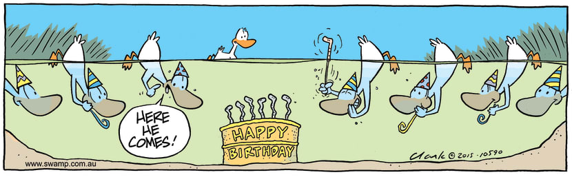 Swamp Cartoon - Worms Birthday Cake ComicDecember 8, 2015