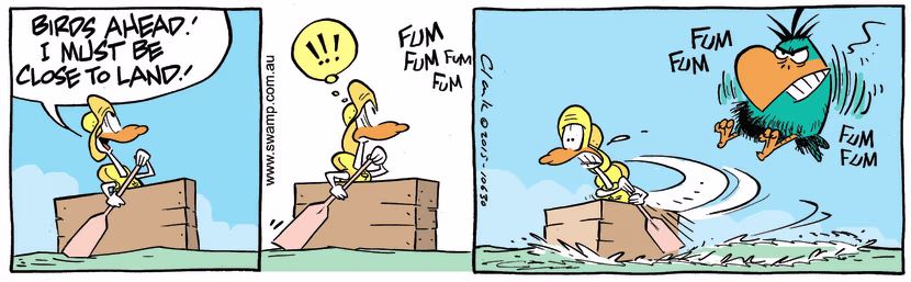 Swamp Cartoon - Lucky Mascot Meets Bludgerigar ComicJanuary 25, 2016