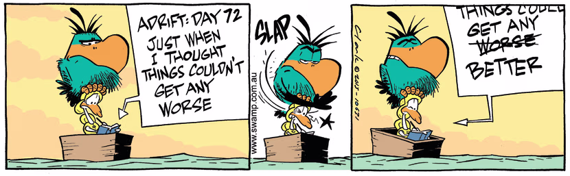 Swamp Cartoon - Lucky Mascot Bludgerigar ComicJanuary 26, 2016