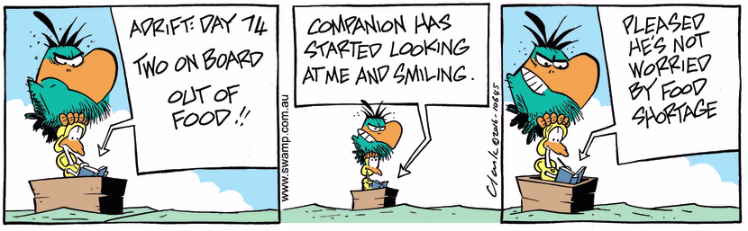 Swamp Cartoon - Bludgerigar Smiling ComicFebruary 11, 2016