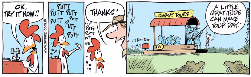 Swamp Cartoon - Croc Feeding Chicken ComicFebruary 19, 2016