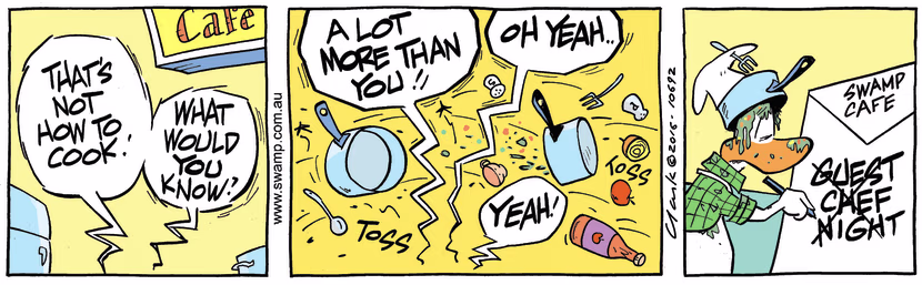 Swamp Cartoon - Swamp Cafe Guest Chef ComicApril 6, 2016