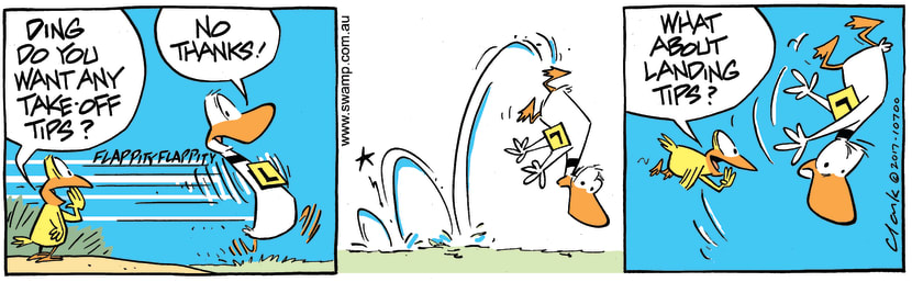 Swamp Cartoon - Ding Duck Landing Tips ComicApril 15, 2016